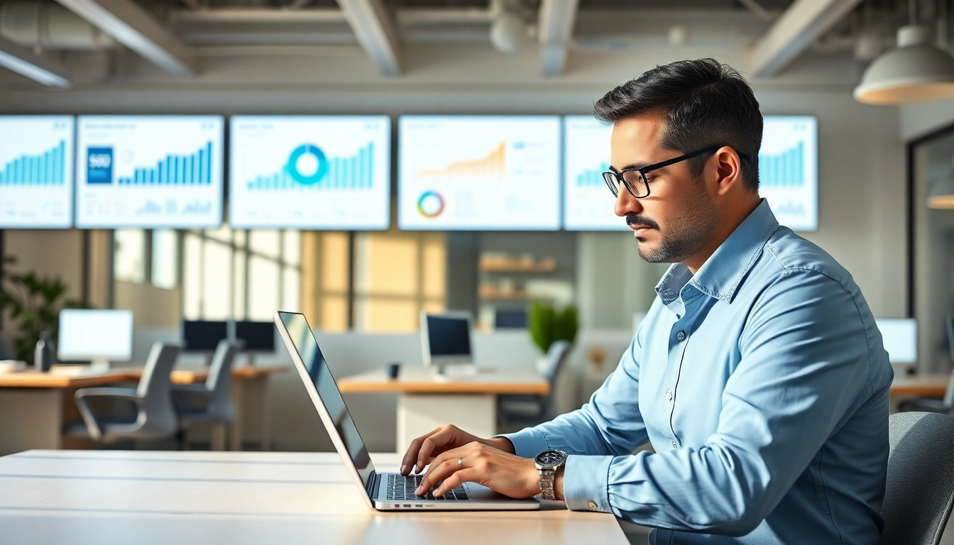 Improving SEO Rank with a digital marketing consultant in a modern office