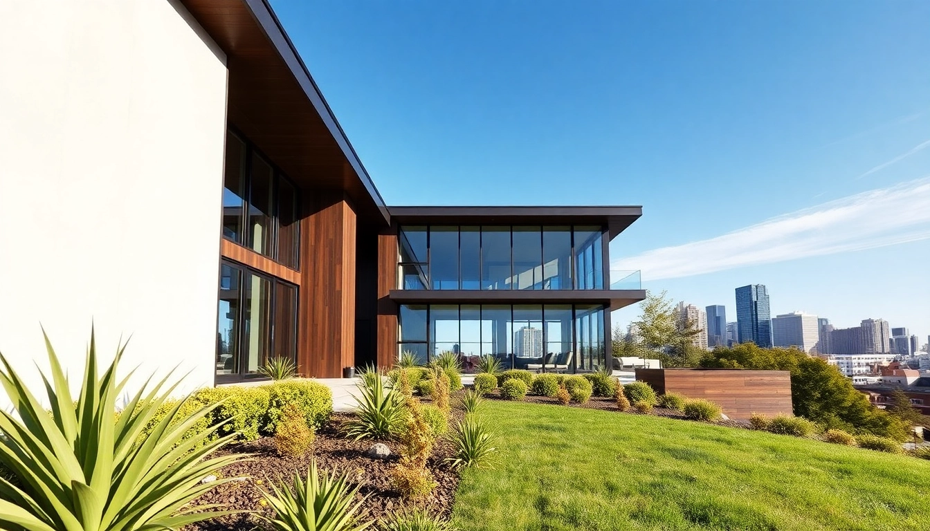 Boston residential architecture firm showcases modern residential design with vibrant cityscape backdrop.
