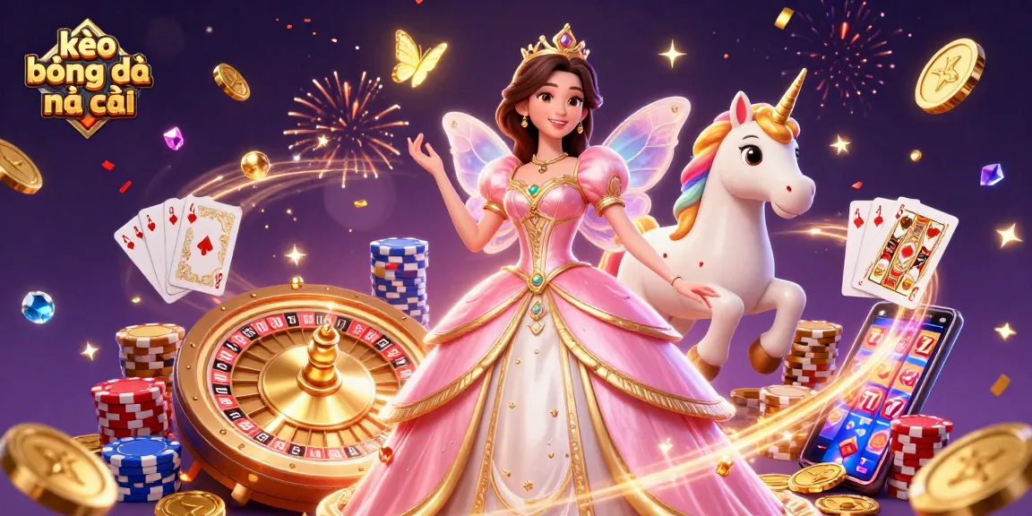Engaging kèo bóng đá nhà cái illustration showcasing vibrant gaming elements and a fantasy theme for sports betting.