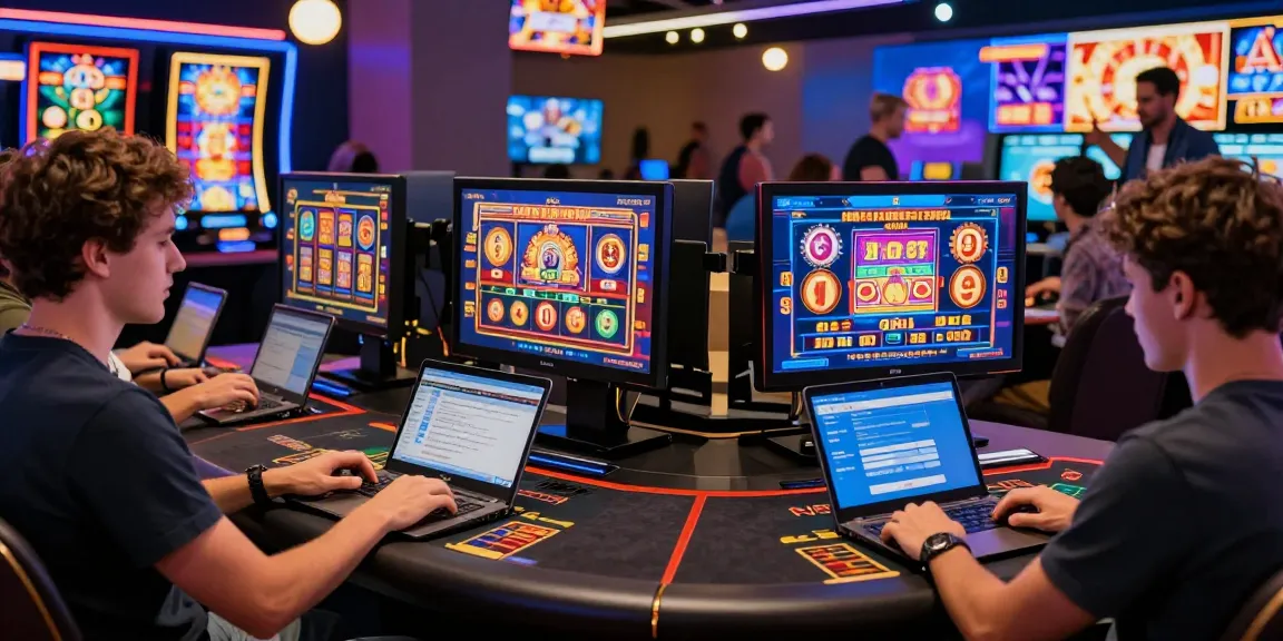 Engaged players using credit card casinos on various devices, showcasing vibrant gaming experience and safety features.