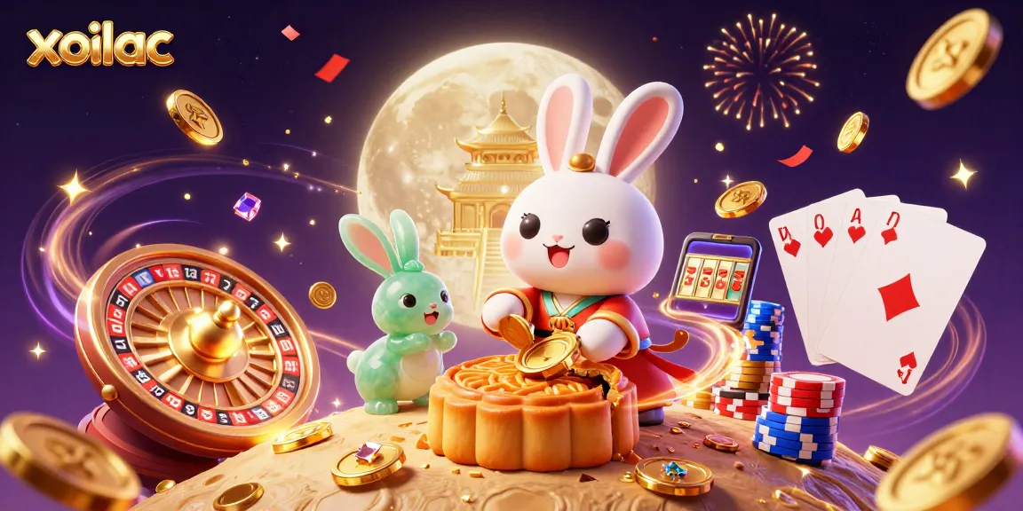 Xoilac engages players with immersive gambling action featuring dynamic poker chip reveals and vibrant casino elements.