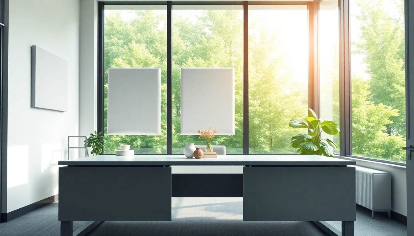 Showcasing high-quality Acoustic Panels enhancing sound absorption in a modern office space.