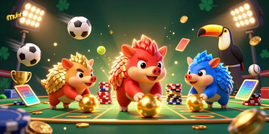 Engage in thrilling casino action with mubet as rival pangolins battle through poker chips in an iconic scene.